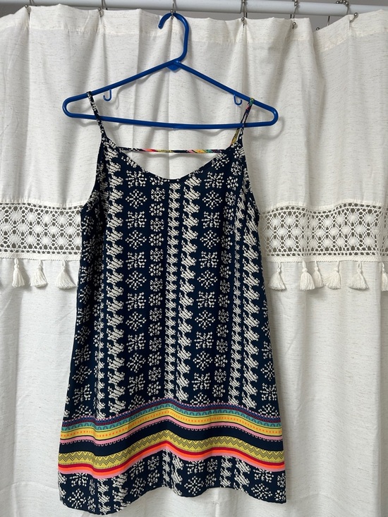 Chris & Carol Dresses & Skirts - Chris & Carol Navy Blue Mini Dress with Multicolor Accent Stripes